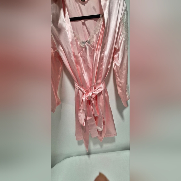 Elegant Pink Satin Nightgown - Picture 7 of 9